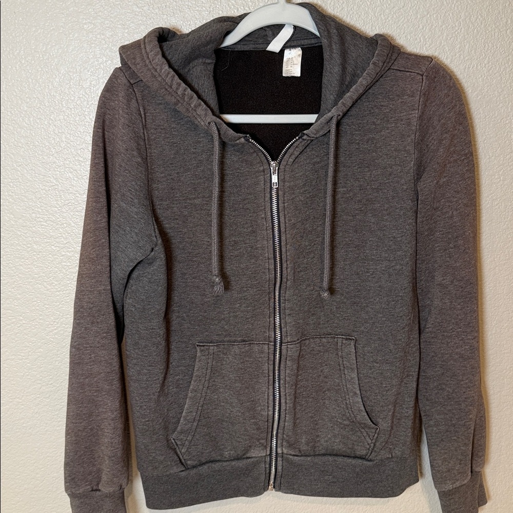 H&M Washed Gray Zip-Up Hoodie